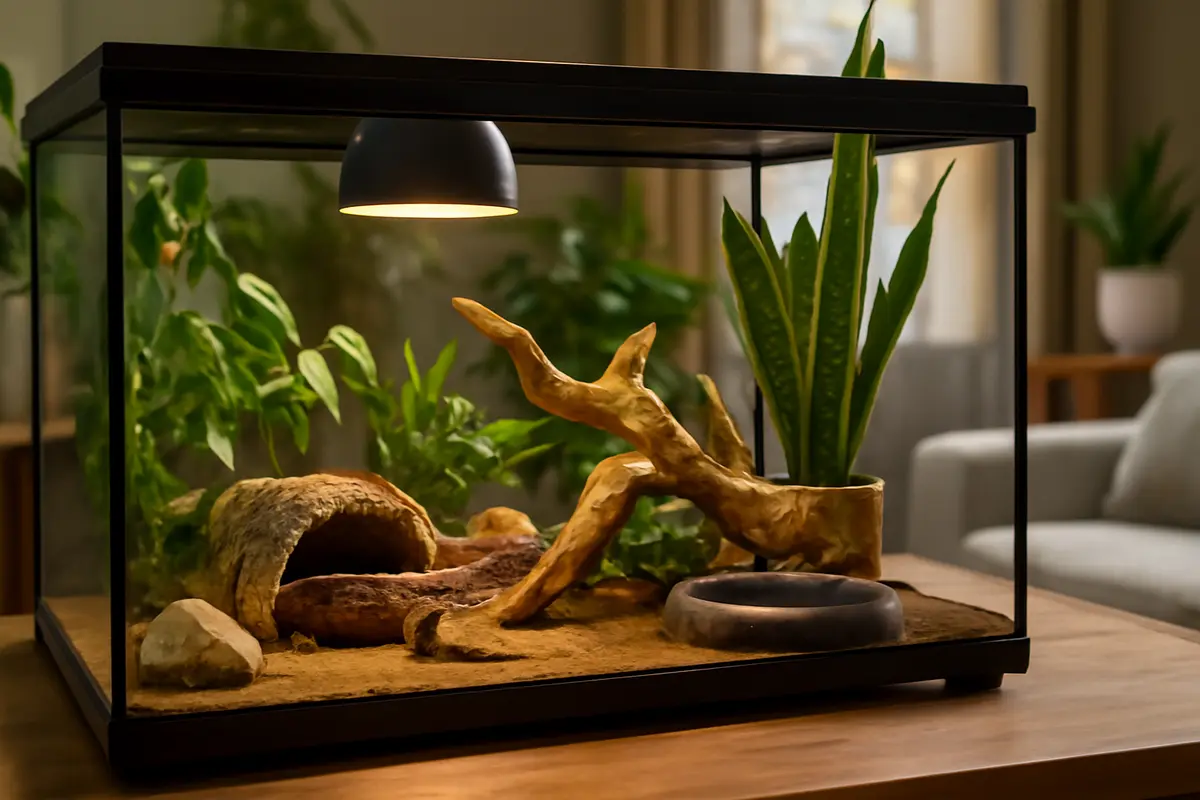 Terrari per piccoli rettili in casa: gli elementi ambientali che fanno la differenza sul loro benessere